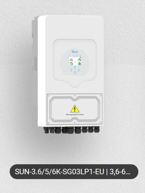 Deye 3.6kw 5kw 6kw Hybrid Inverter SUN-3.6/5/6K-SG03LP1-EU