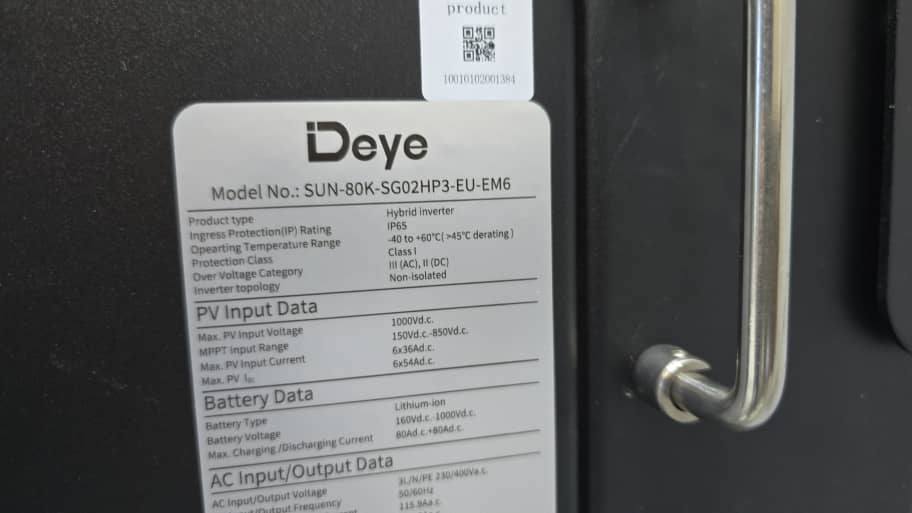 Deye 60KW 70KW 75KW 80KW Hybrid Inverter SUN-60/70/75/80K-SG02HP3-EU-EM6