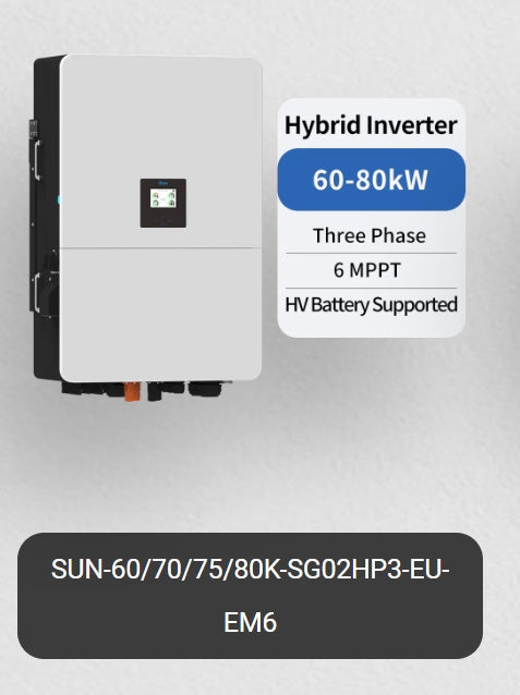 Deye 60KW 70KW 75KW 80KW Hybrid Inverter SUN-60/70/75/80K-SG02HP3-EU-EM6