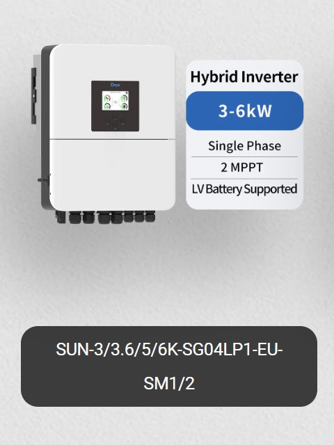 Deye 3KW 3.6KW 5KW 6KW Hybrid Inverter SUN-3/3.6/5/6K-SG04LP1-EU-SM1/2