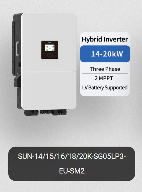 Deye 14KW 15KW 16KW 18KW 20KW Hybrid Inverter SUN-14/15/16/18/20K-SG05LP3-EU-SM2