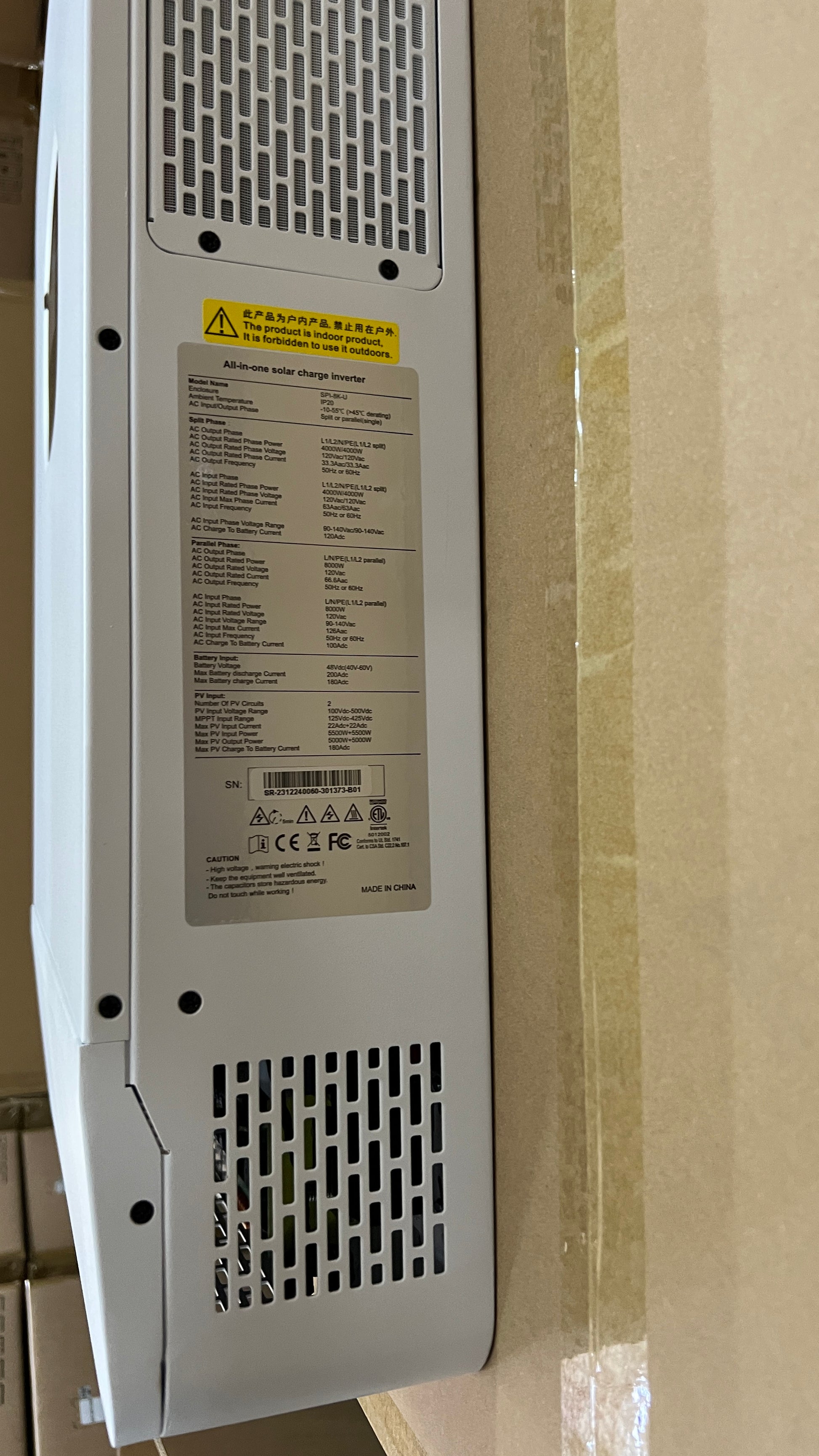 SRNE 110/220V Off Grid Inverter 6.5KW 8KW 10KW